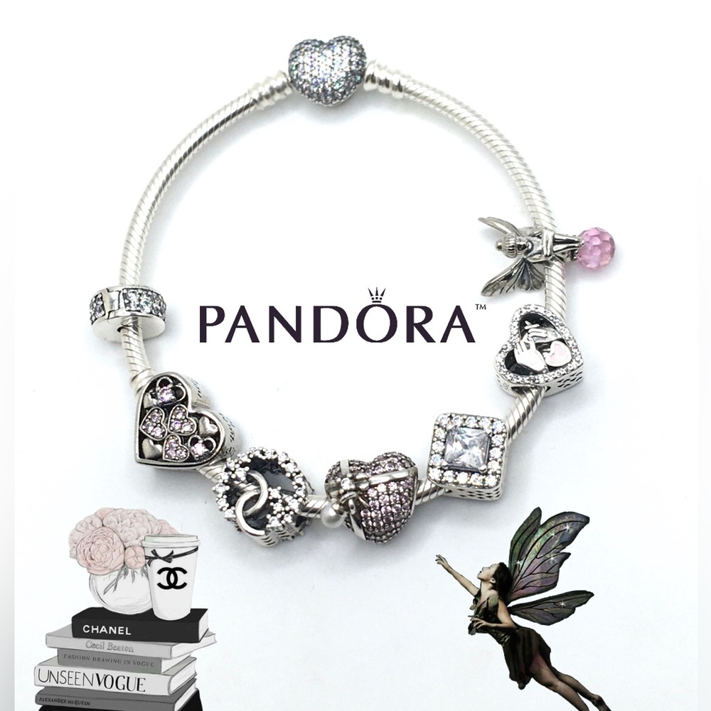 Pandora Bracelet With Mix Charms incl x2 Pandora brand charms